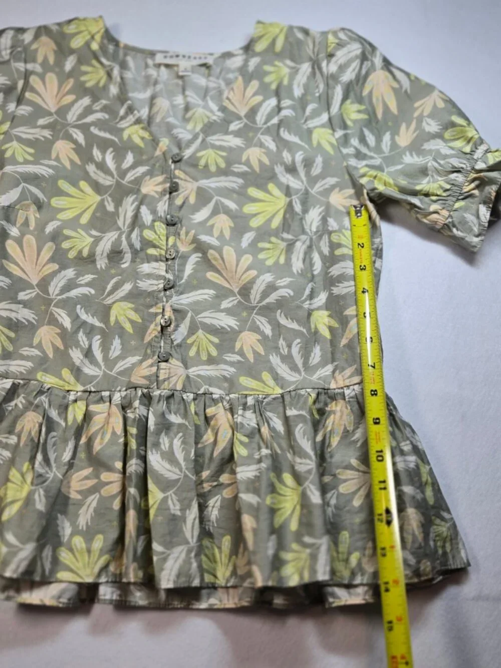Downeast Floral Puff Sleeve Blouse Size Small